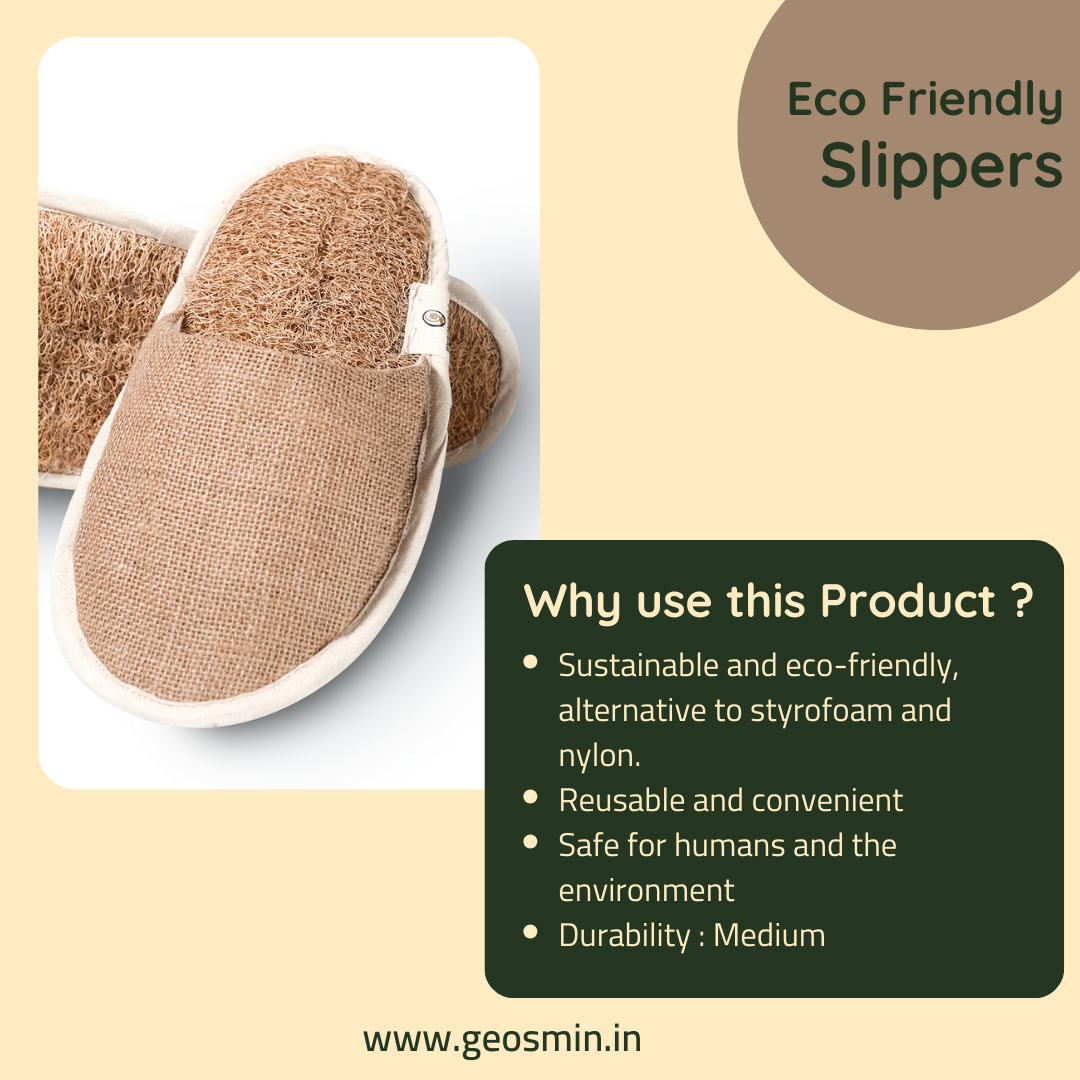 Geosmin Indoor slippers – loofah | closed toe slidders (pack of 2)