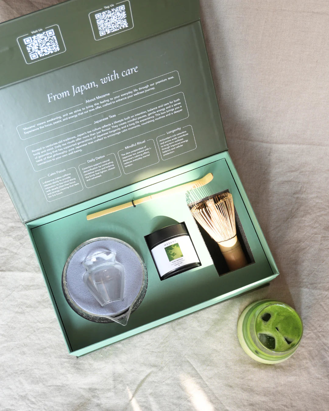 Mezame Tsuki Matcha Essentials Gift Box | Matcha, Whisk & Accessories