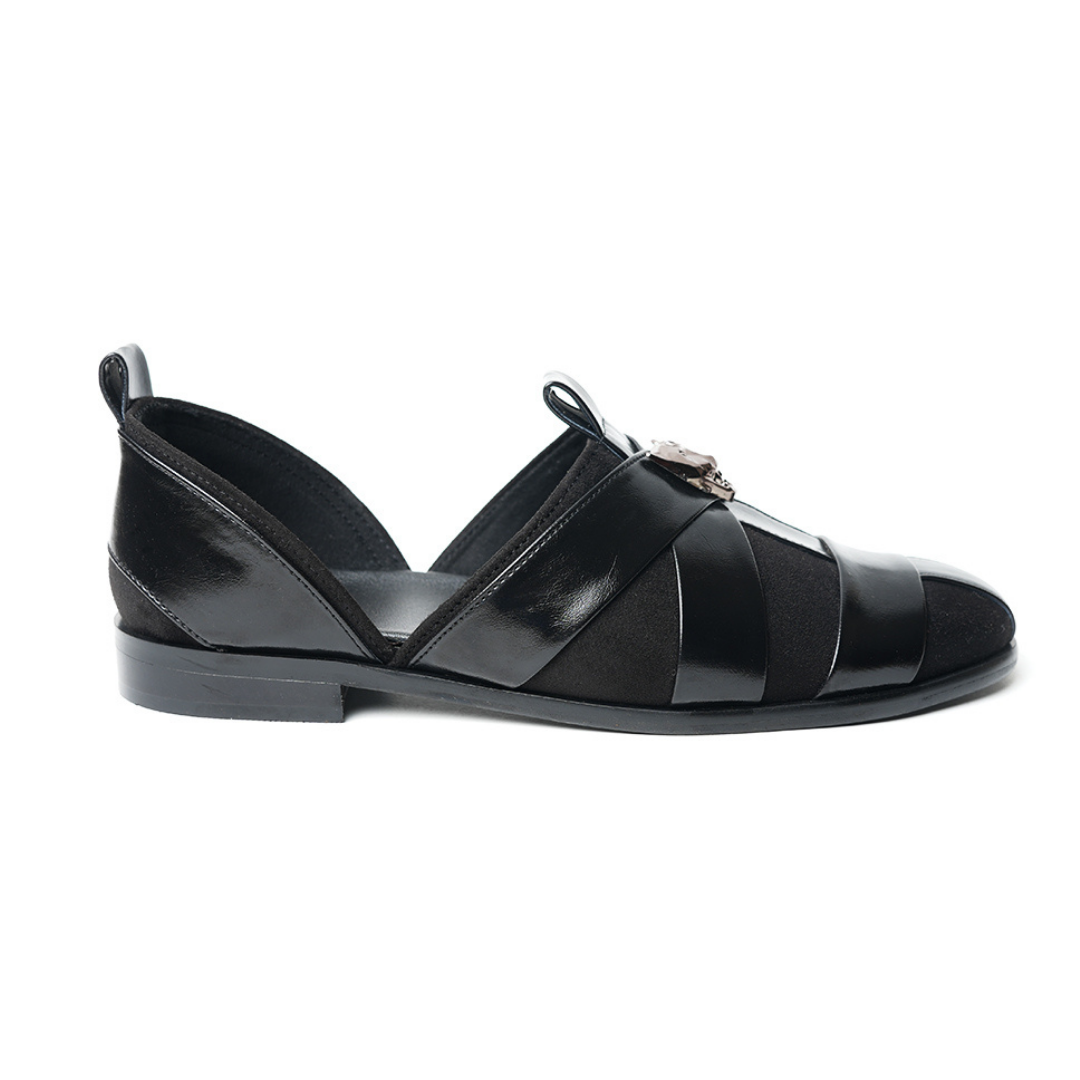Monkstory Criss Cross Slip-On Sandal - Black