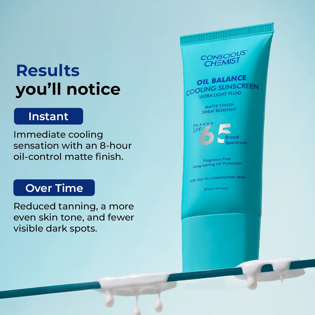 Cooling Fluid Sunscreen | SPF 65 PA++++ | 8 Hour Oil Control | AF