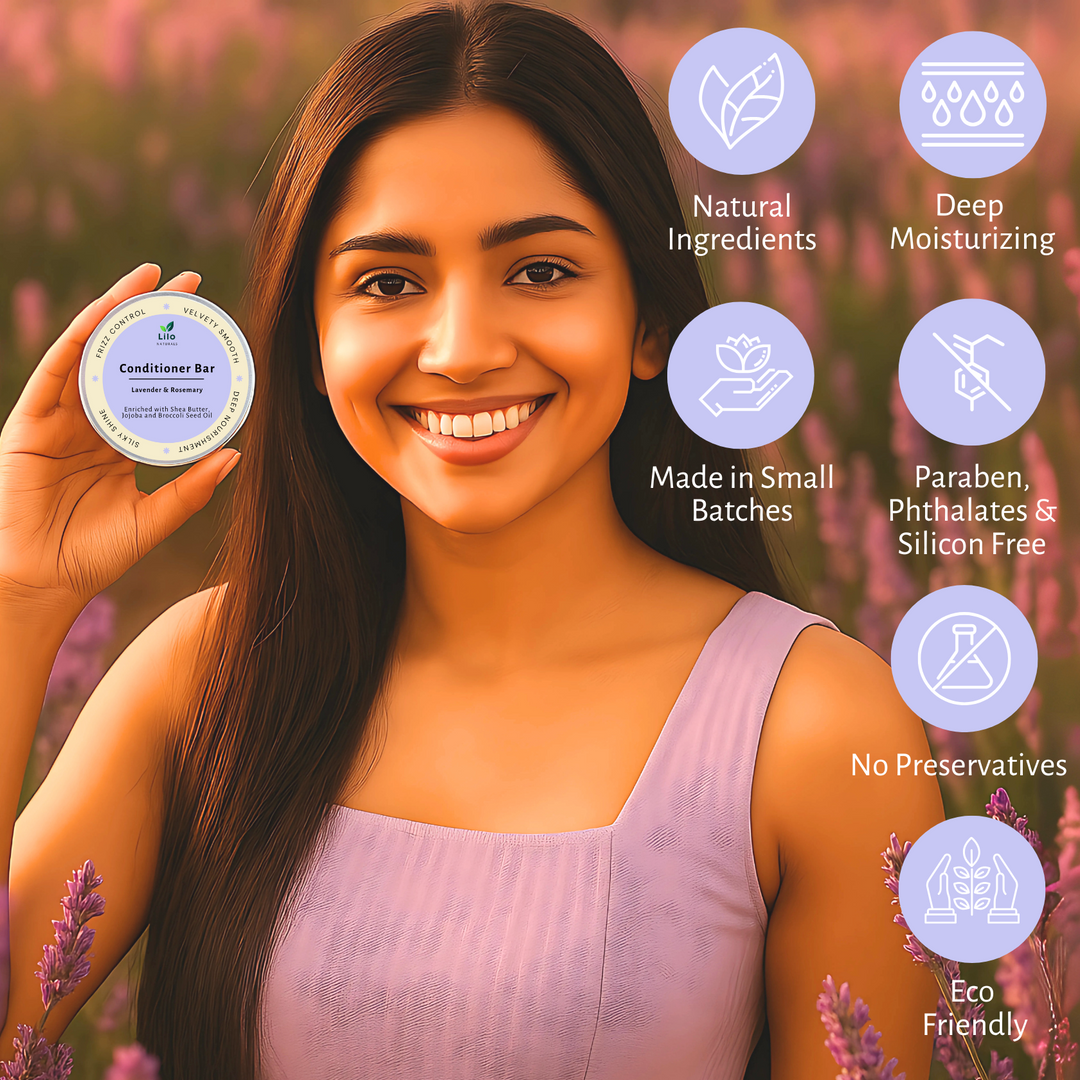 Lilo Naturals Solid Conditioner Bar for Dry & Frizzy Hair | Enriched with Shea Butter, Jojoba & Broccoli Seed Oil |