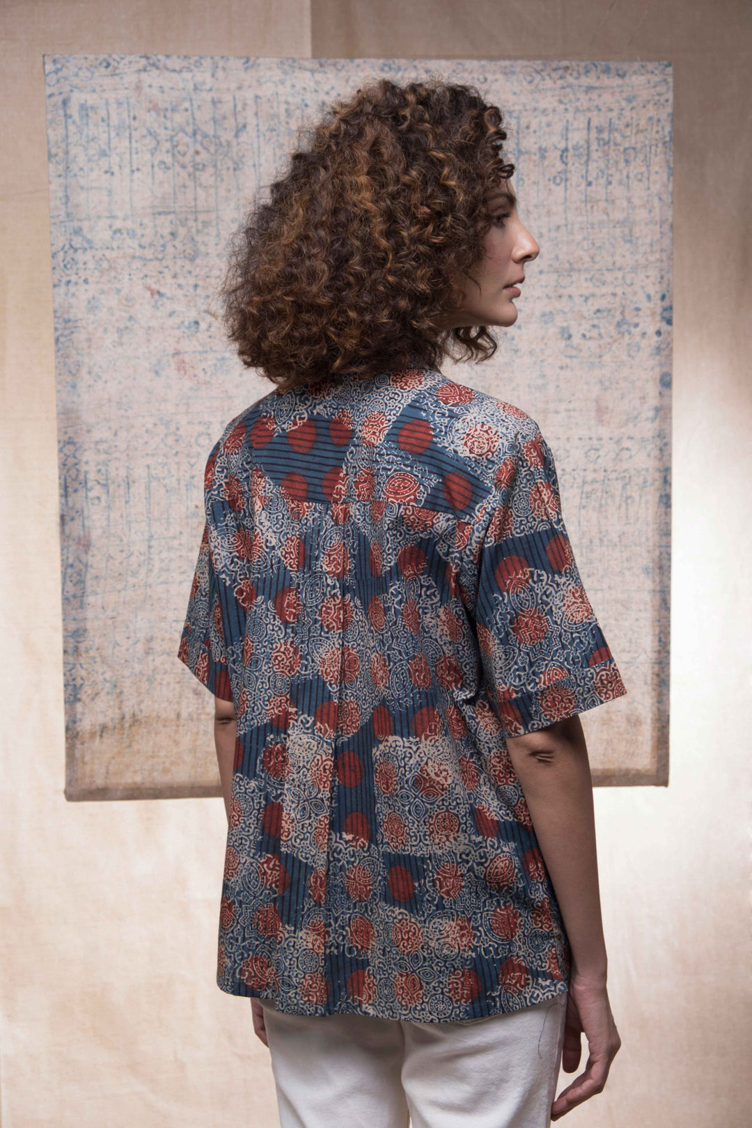 Hand block printed Ajrakh Allover Holiday formal for women