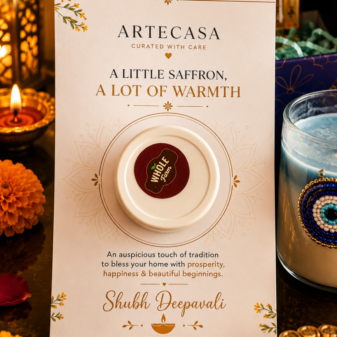 Azure Nazar Glow Candle Gift Box | Evil Eye Diwali Gift Hamper with Saffron