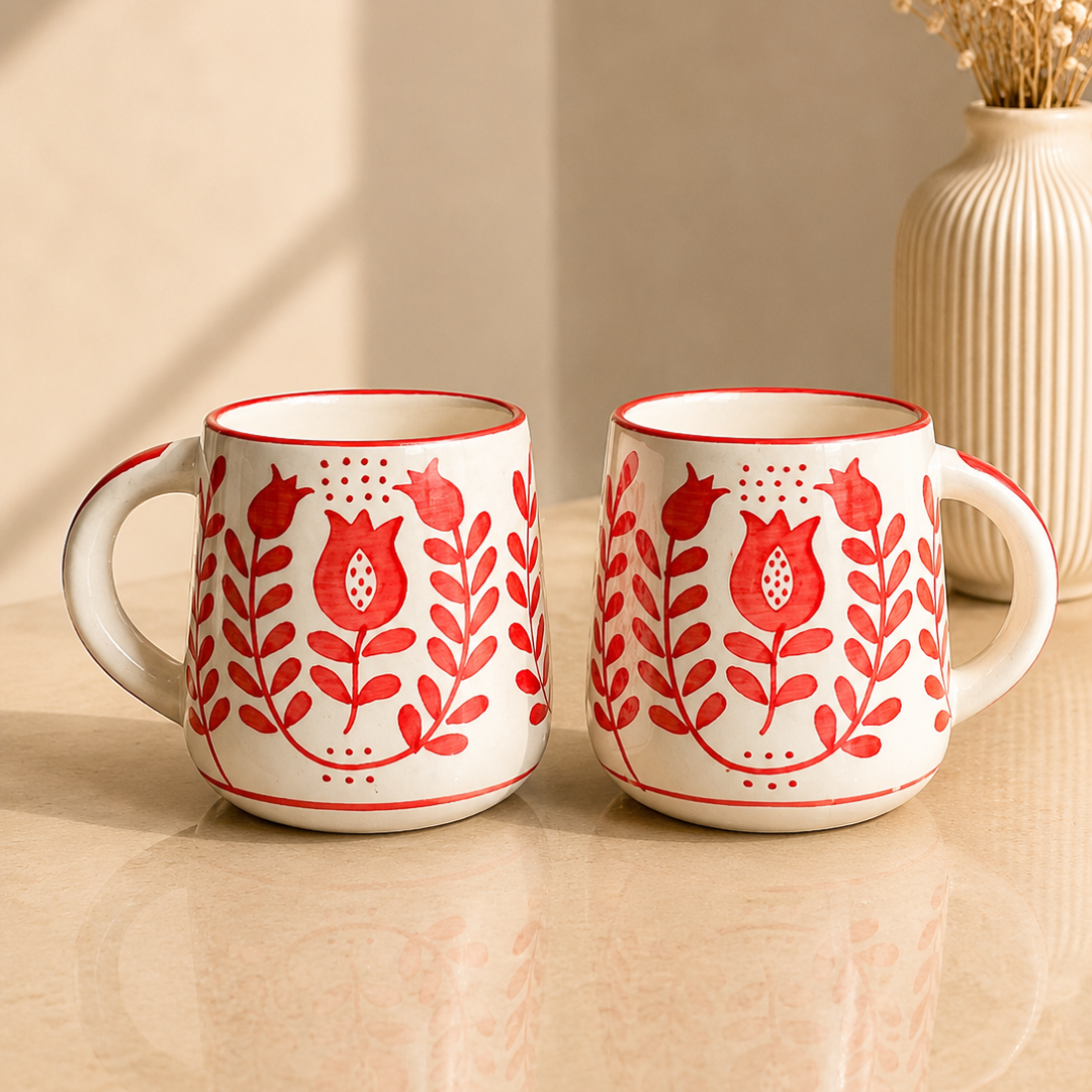Festive Chai & Glow Mug Gift Box | 2 Mugs & Matka Soy Wax Candle