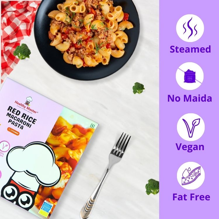 Healthy Master Red Rice Macaroni Pasta 400g | Millet-Based Macaroni | No Maida | Pasta for Cooking