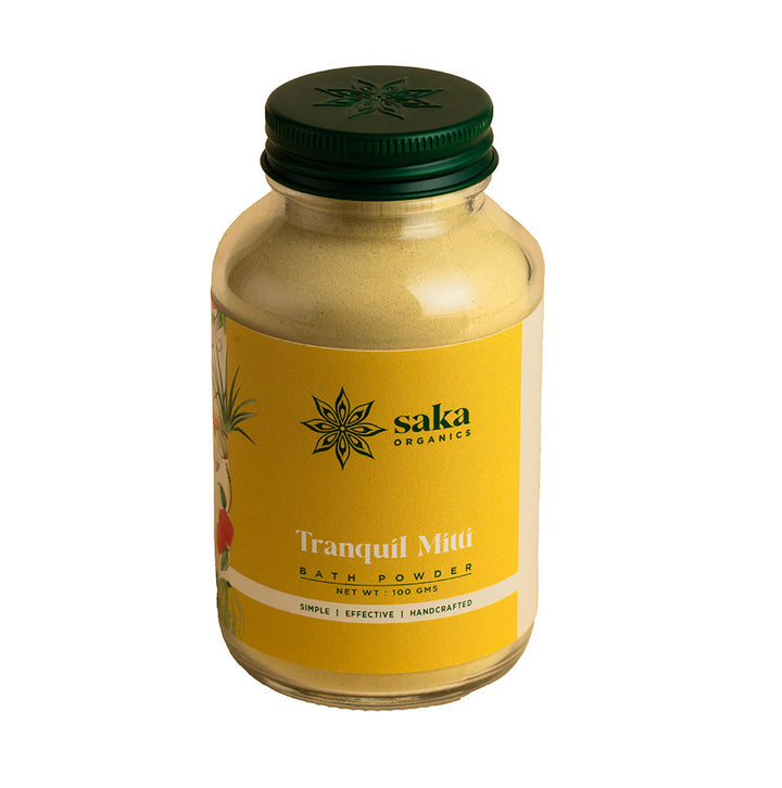 Saka Organics - Tranquil Mitti | Handmade Exfoliating Bath Powder | Natural Spa Powder for Normal Skin (100gms)