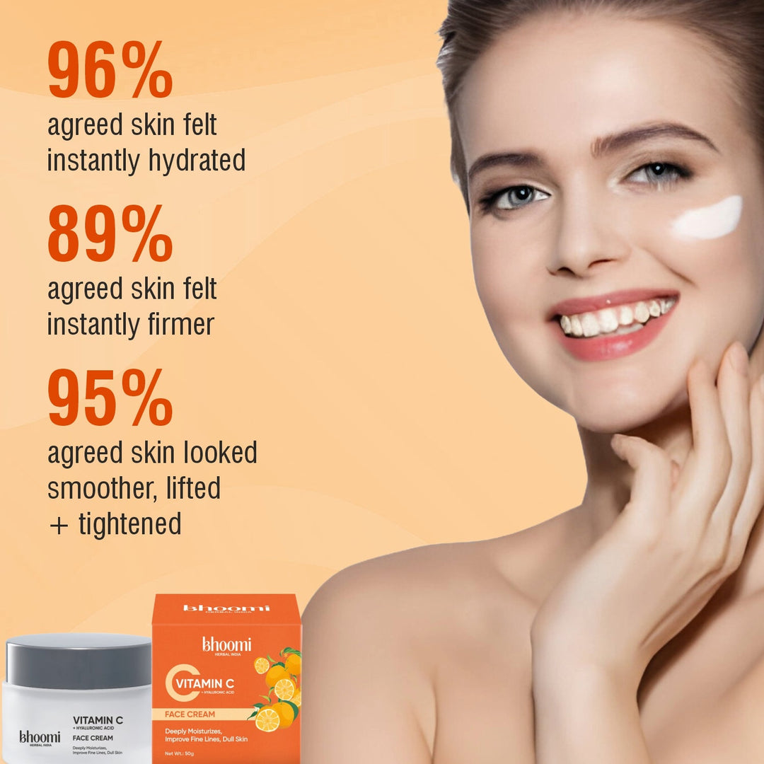 Bhoomi Herbal India VITAMIN-C + HYALURONIC ACID FACE CREAM