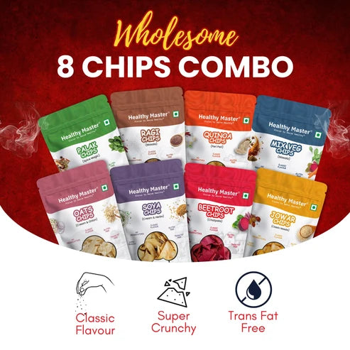 Healthy Master Light and Crispy Chips Combo (Pack of 8) (Each 100gm)