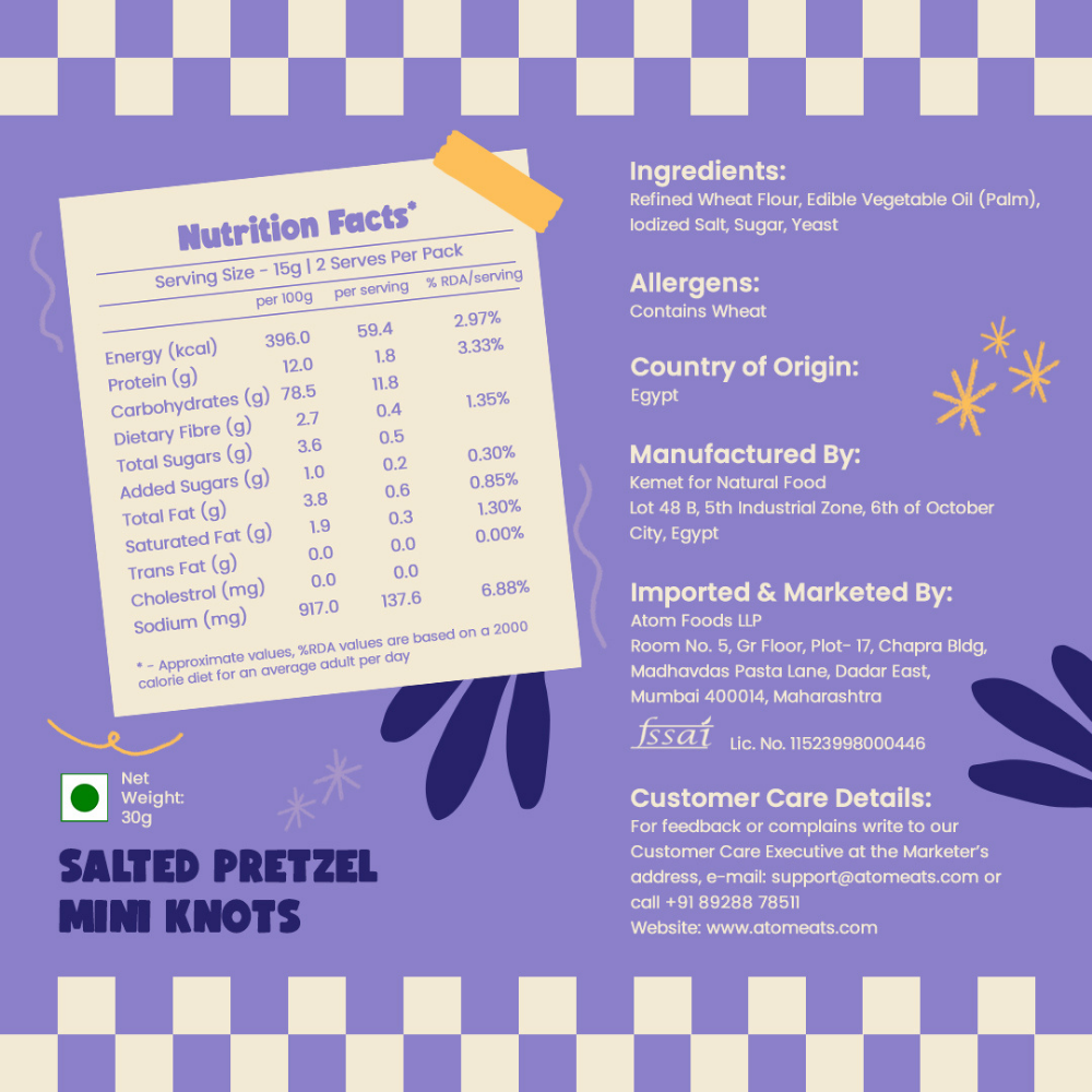 Atom Eats Salted Large Knots Jar | (60g Pack X 2) by Atom Eats