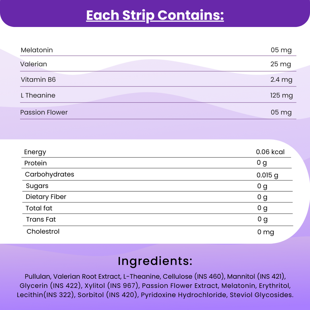 Enriched Sleep Oral Strips | Fall Asleep Fast, Wake Up Refreshed