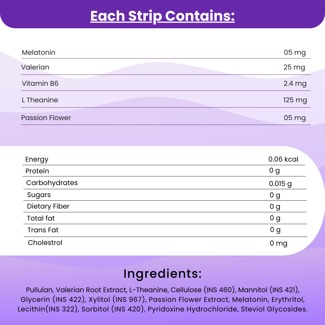 Enriched Sleep Oral Strips | Fall Asleep Fast, Wake Up Refreshed
