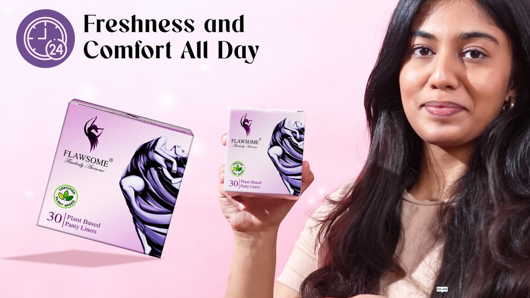 Flawsome Panty Liners for Women & Girls, (Pack of 30) | Soft, Rash-Free,Toxin-Free, Unscented, Perfect For White Discharge & Light Spotting |Protection Against Leakage, Discharge & Rashes| Eco-Friendly|(Pack 2)