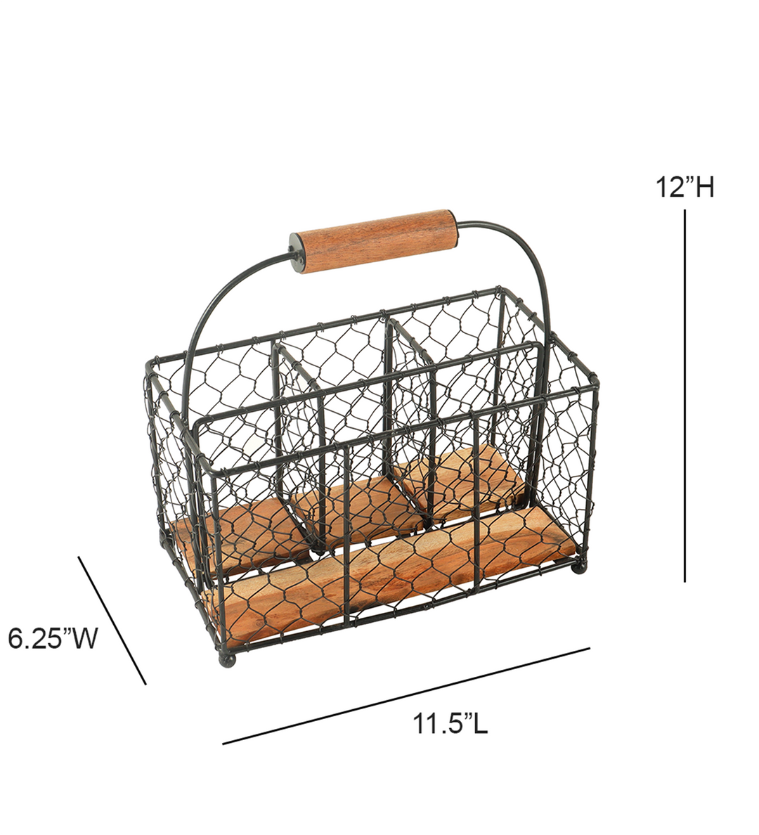 Ireka Homes Arcade Utensils Holder – Handcrafted Iron & Acacia Wood Organizer – Durable Storage Caddy for Bottles, Cutlery, Napkins & Kitchen Essentials