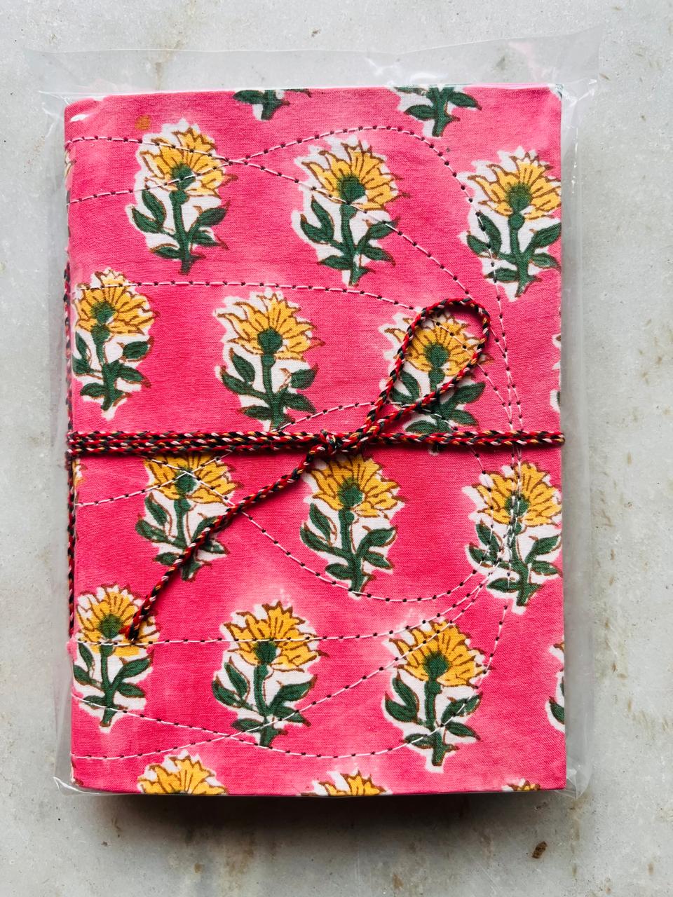 Handcrafted Fabric Diary | 18 × 13 cm | Peekaboo | Softbound with Strings