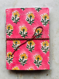 Handcrafted Fabric Diary | 18 × 13 cm | Peekaboo | Softbound with Strings