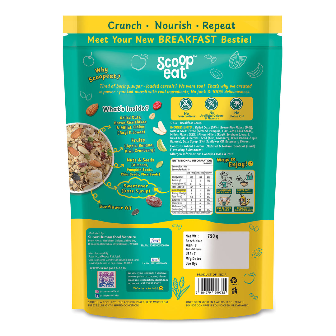 Scoopeat Fruit & Nut Muesli - 750gm