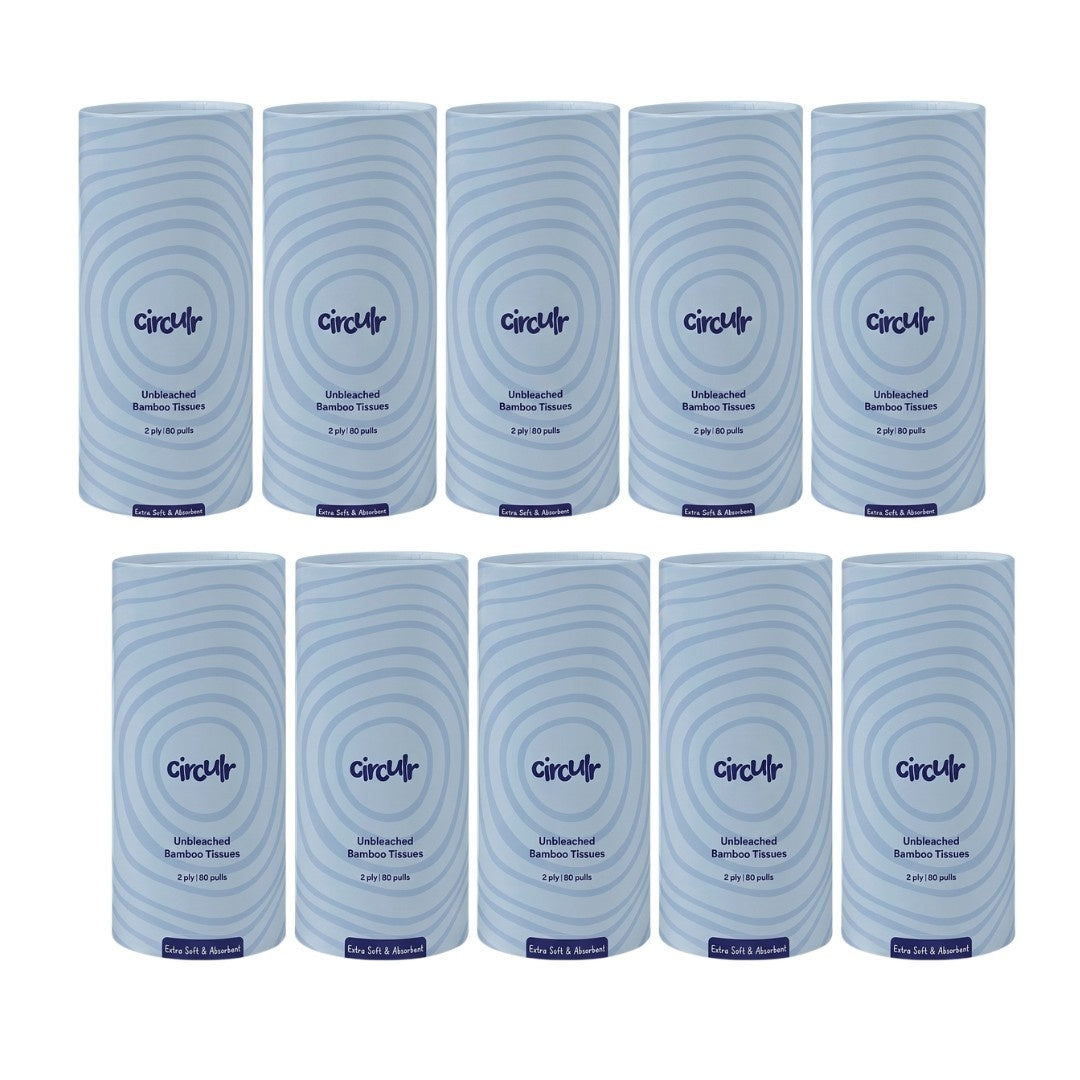 Bamboo Tissue Tube Blue (Pack of 10)