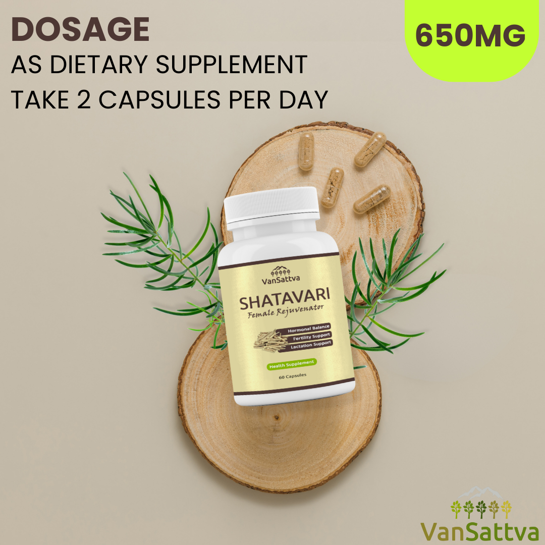 Vansattva Shatavari Capsules 600mg – Women Health & Hormonal Balance Support – Ayurvedic Energy, Immunity & Digestive Support – Veg Capsules – 60 Count – Made in India