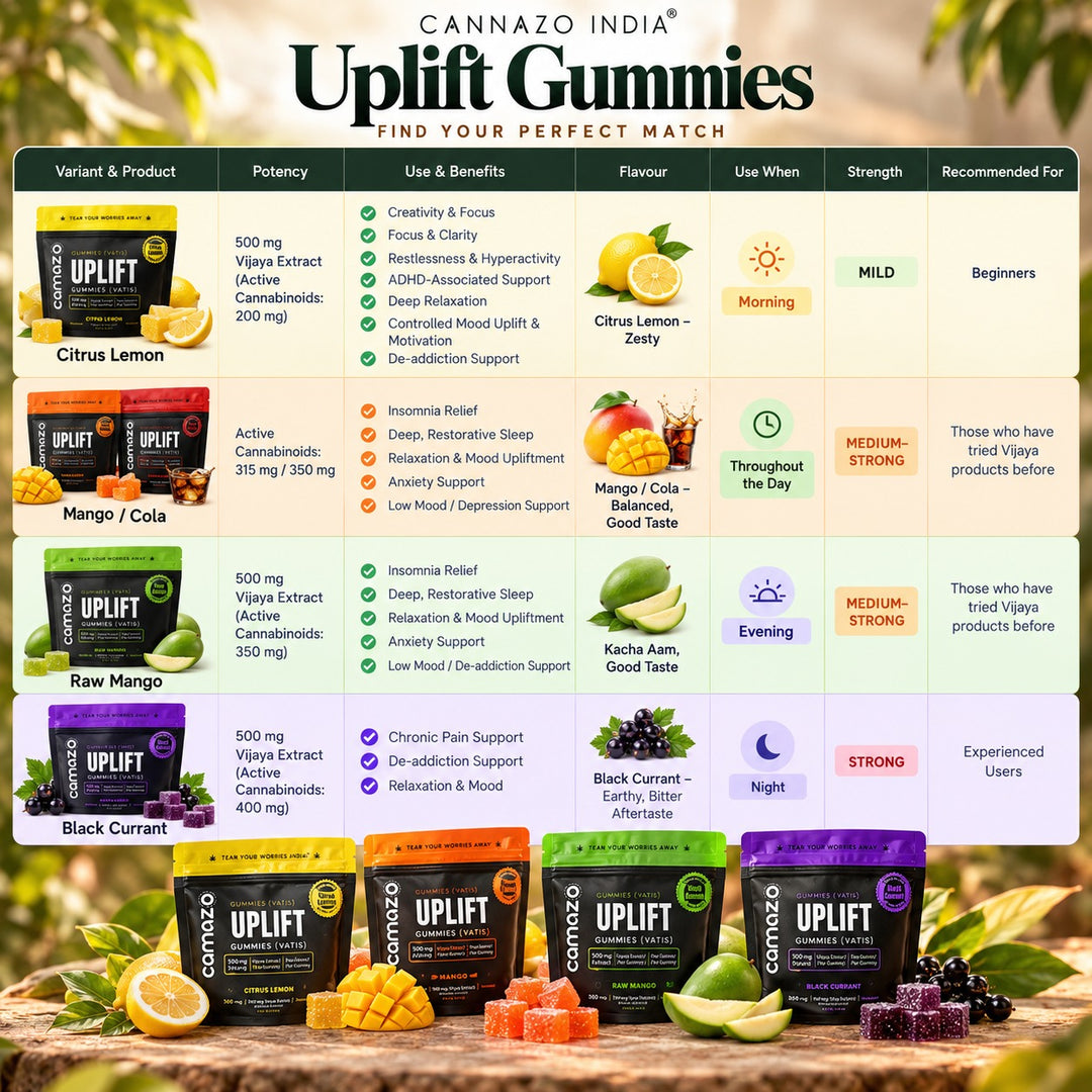 Cannazo India Uplift Gummies Mango | 315mg Vijaya Extract per Gummy