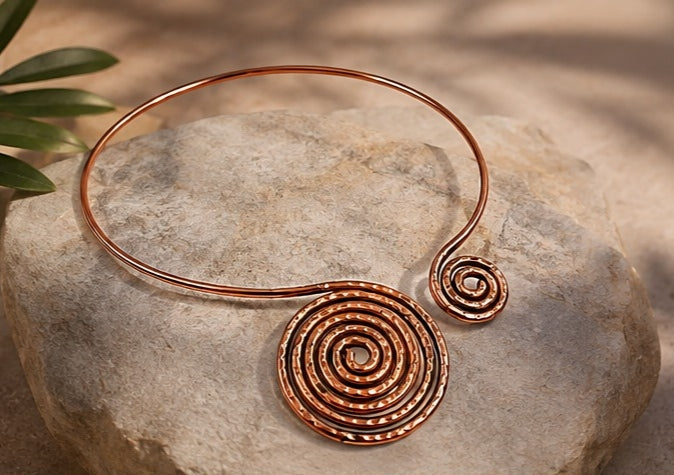 Egyptian designs Pure Copper Necklace for Women | Handmade Ayurvedic Copper Jewelry | Nature Heal
