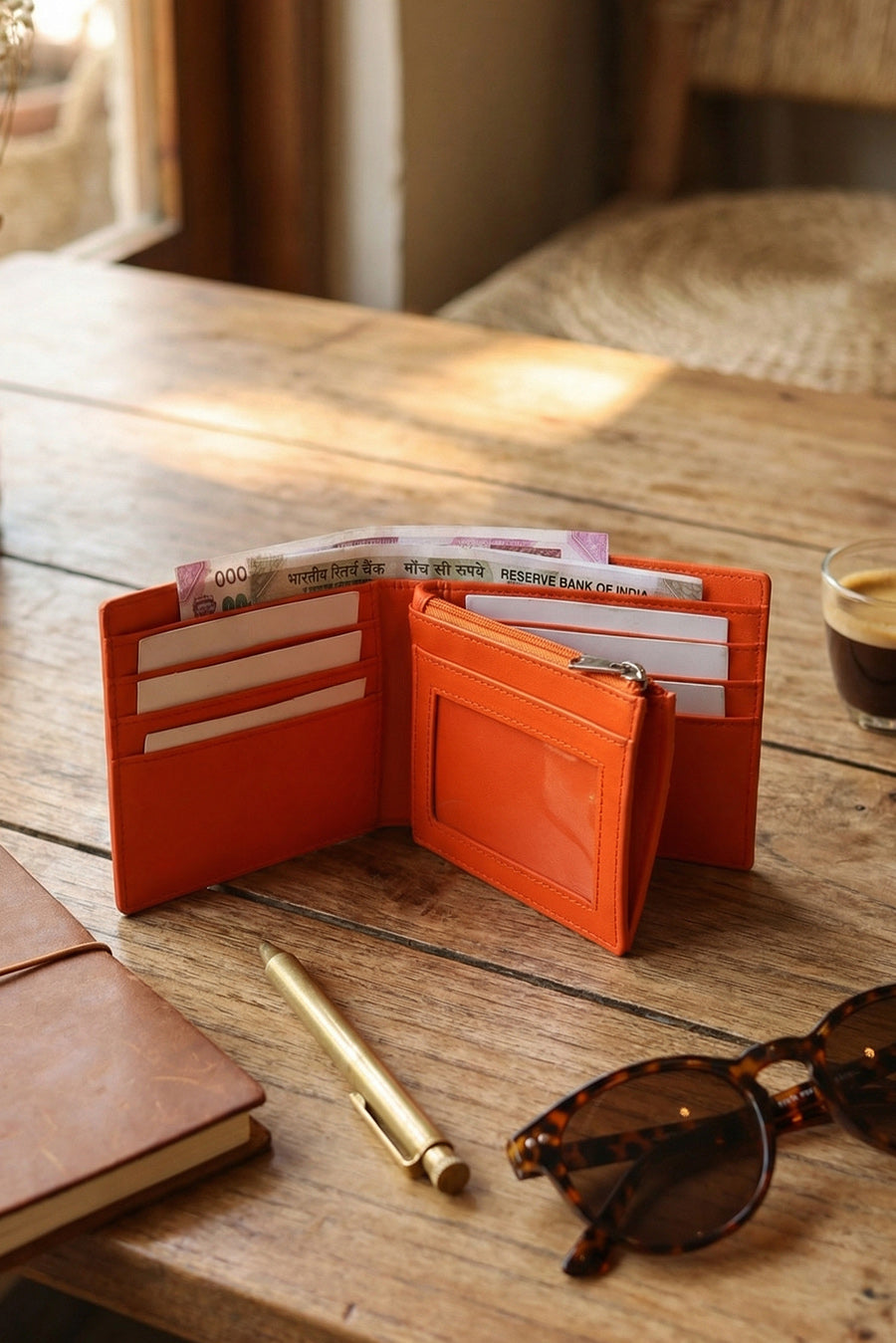 Leonardo Vegan Leather Men Bifold Wallet 