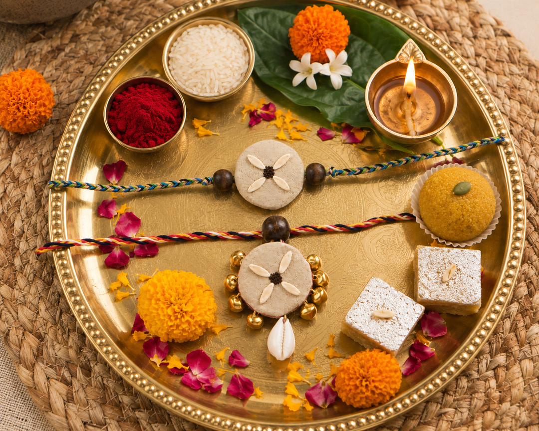 Plantable Bhai-Bhabhi Rakhi & Lumba Set