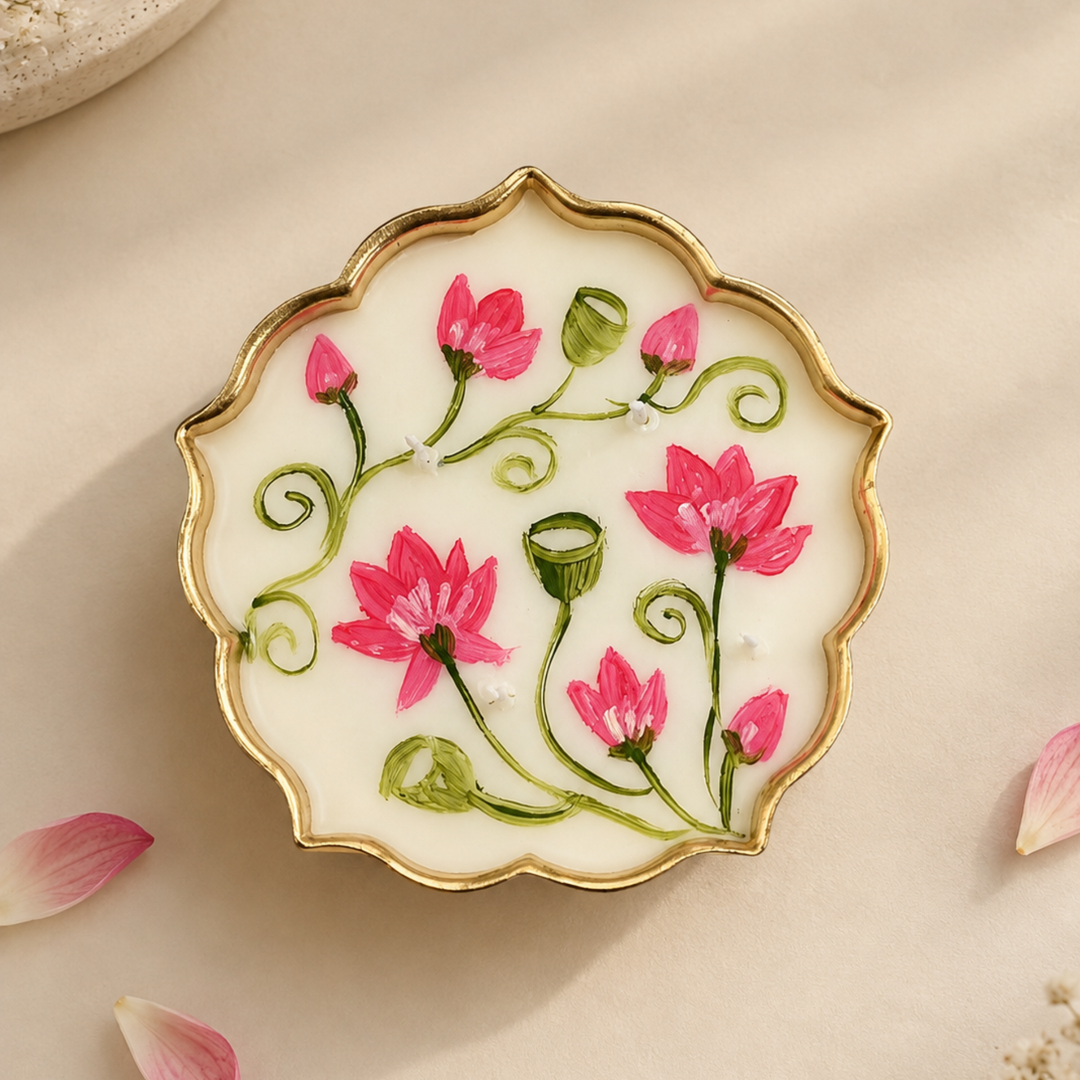 Ishmades handpainted pichwai candle