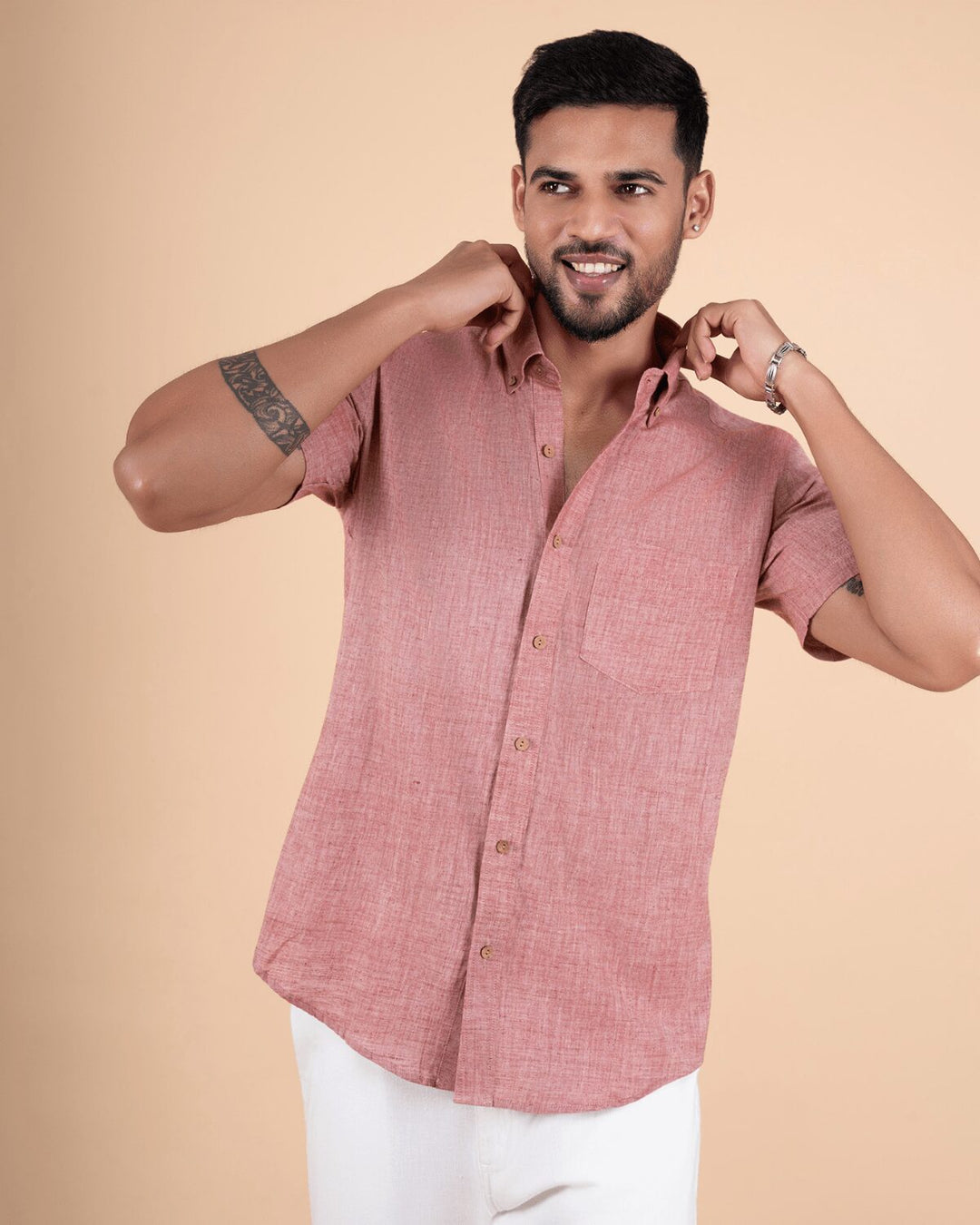 Earth Tone Half Sleeve Men Shirt