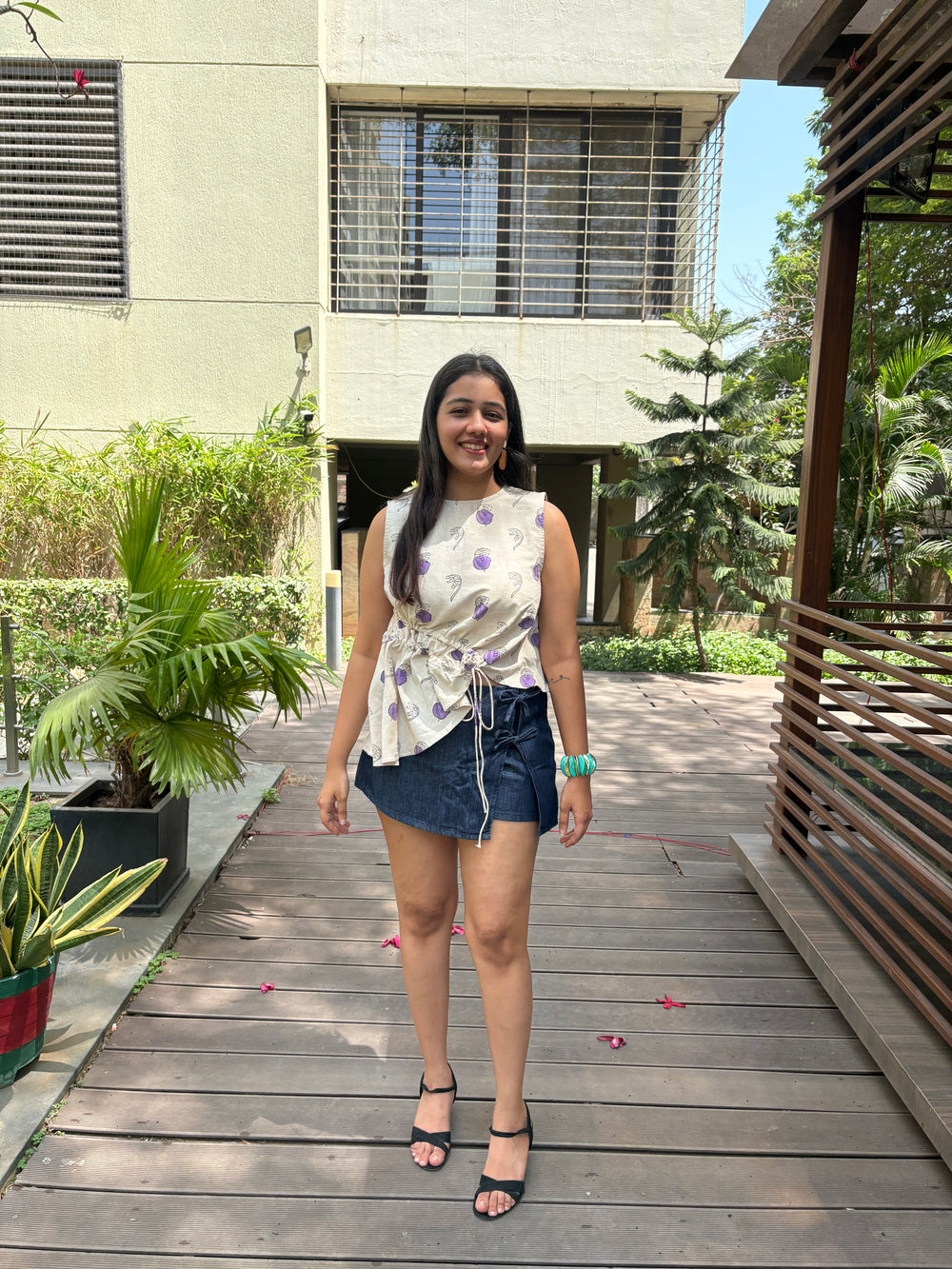 Lavender Polka Top