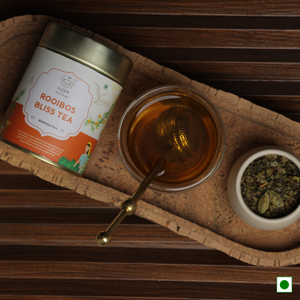Lluvia Tea Rooibos Bliss Tea - Improves Skin Health | Digestive Support | Caffeine-Free Energy (50 gm)
