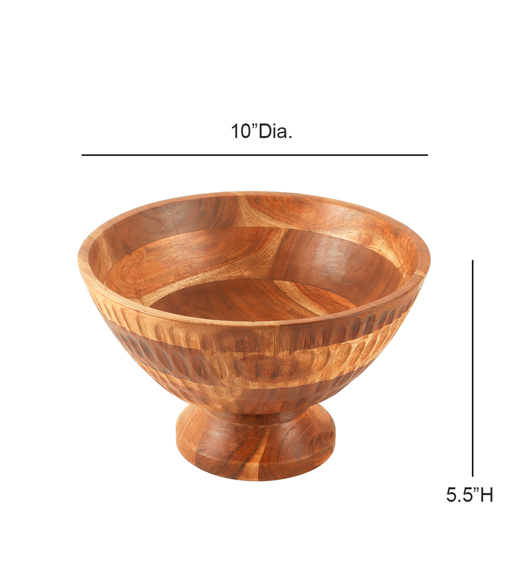 Ireka Homes Handcrafted Kalash Serving Bowls - Multipurpose Acacia Wood Bowls - Durable Bowls for Serving Food, Snacks, and Desserts (11 inches)