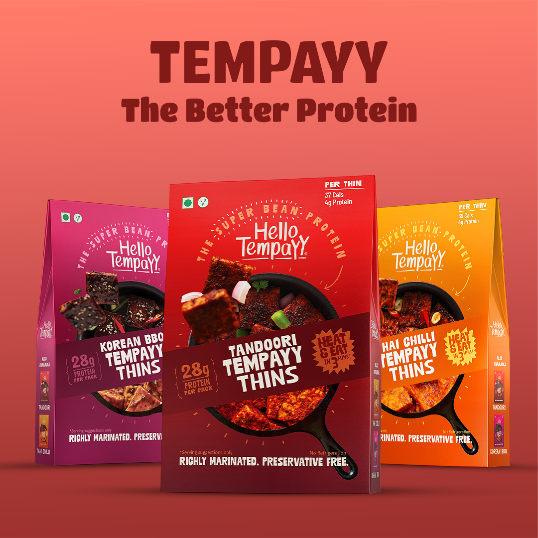 Hello Tempayy Tandoori Tempeh Thins-Protein Rich, Heat & Eat - 150 gm