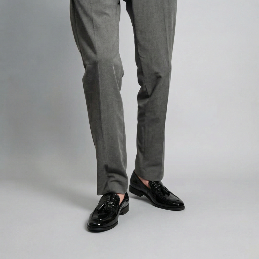 Tassio Patent Black Tassel Loafers