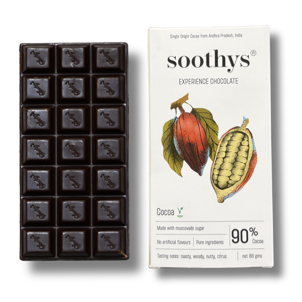 Soothys 90% Dark Vegan Chocolate Bar | Classic | 88 g