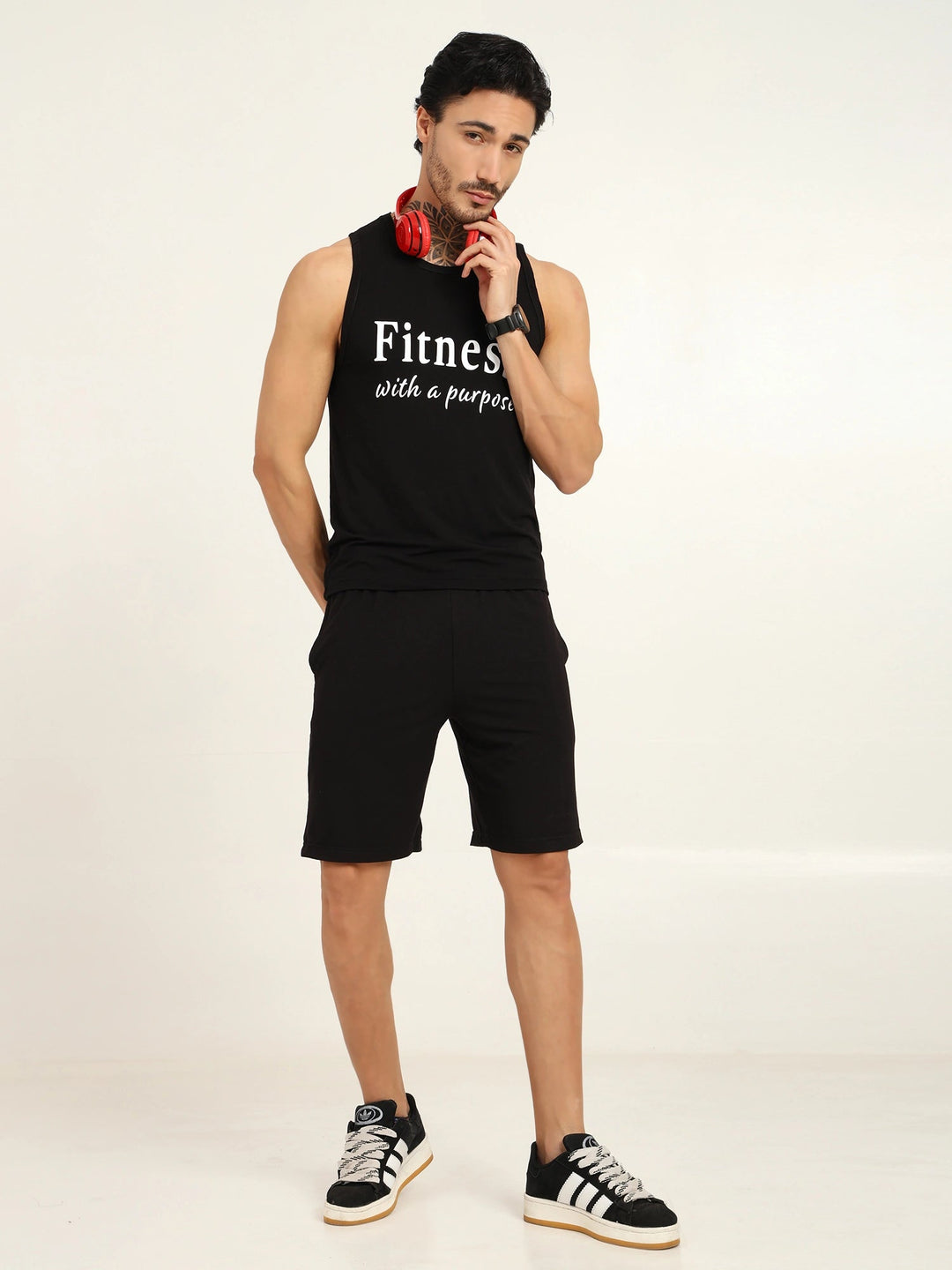 Men’s Bamboo Gym Vest – Soft, Breathable Workout Tank in Black