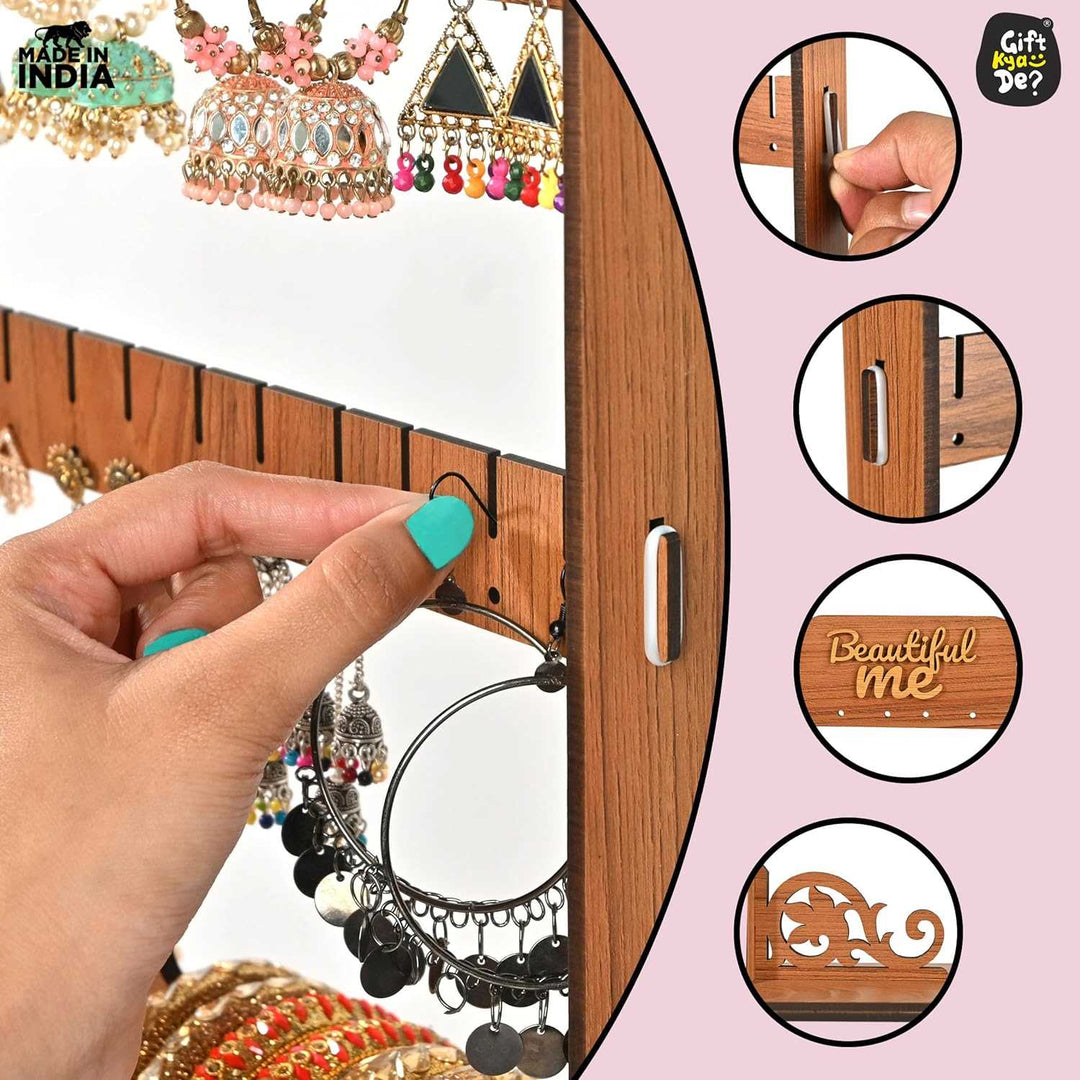 Gift Kya De Elegant Jewelry Stand Organizer for Women | Jewelry Holder for Necklaces, Bracelets, Earrings and Bangles (DIY)