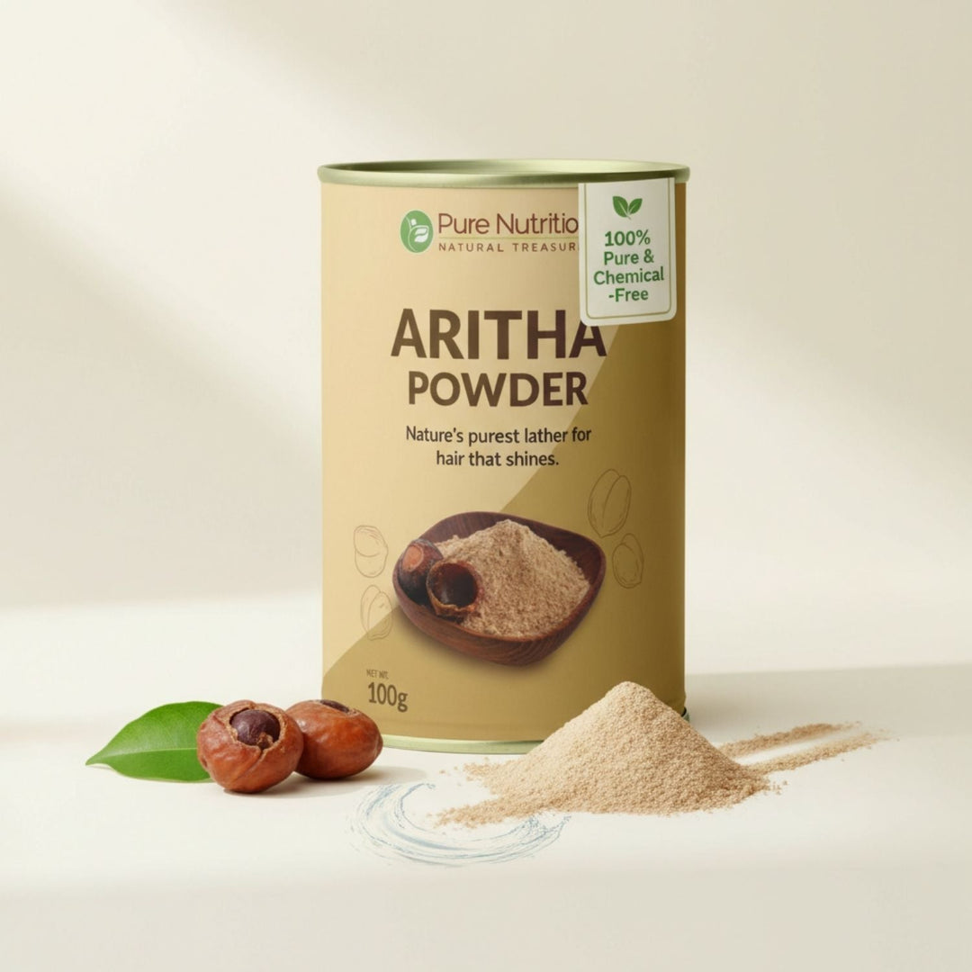 Pure Nutrition Aritha Powder (Sapindus Mukorossi) – Natural Herbal Hair Cleanser