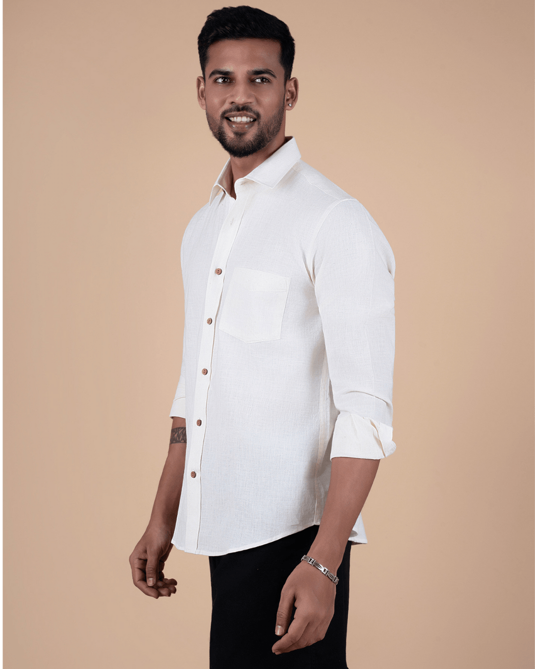 Natural Raw Full Sleeve Shirt image