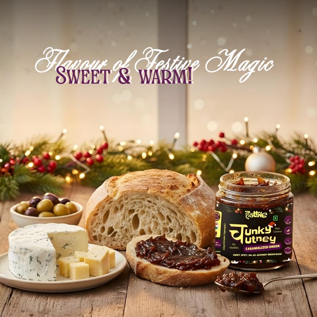 Hattke Chunky Chutney - Caramalized Onion 175g | Homemade Caramelised Onion Chutney (Pyaaz ki Chutney) | 100% Natural Ingredients | Limited Edition