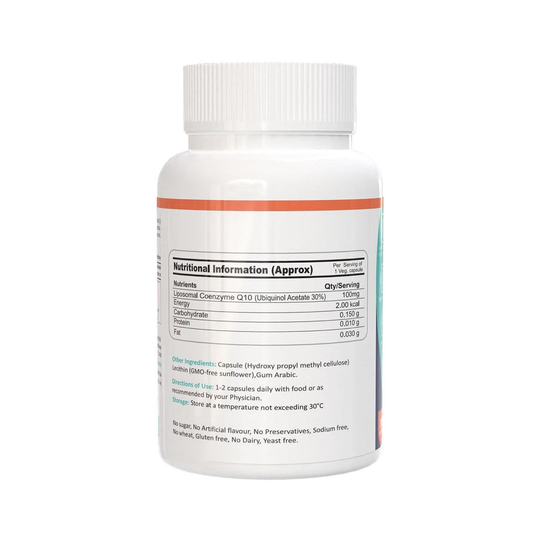 "FM Nutrition Liposomal CoQ10 I Ubiquinol 100mg I Active form of CoQ10 I Antioxidant I Mitochondrial Support I Heart Health I Enhance Cognition I Anti-aging I 30 Soft gel Capsules "
