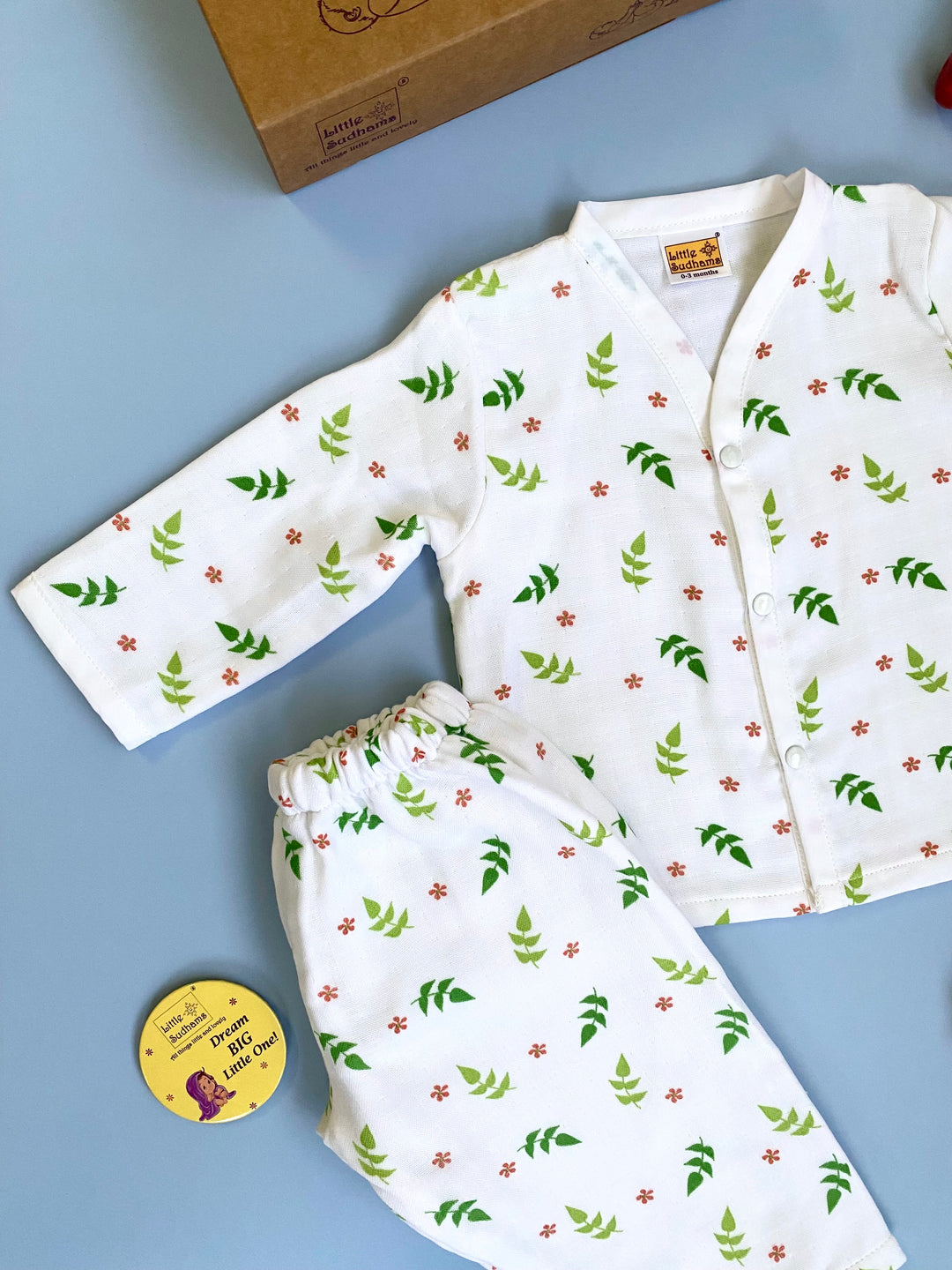 Little Sudhams Organic Cotton Muslin Baby Full-Sleeve Set