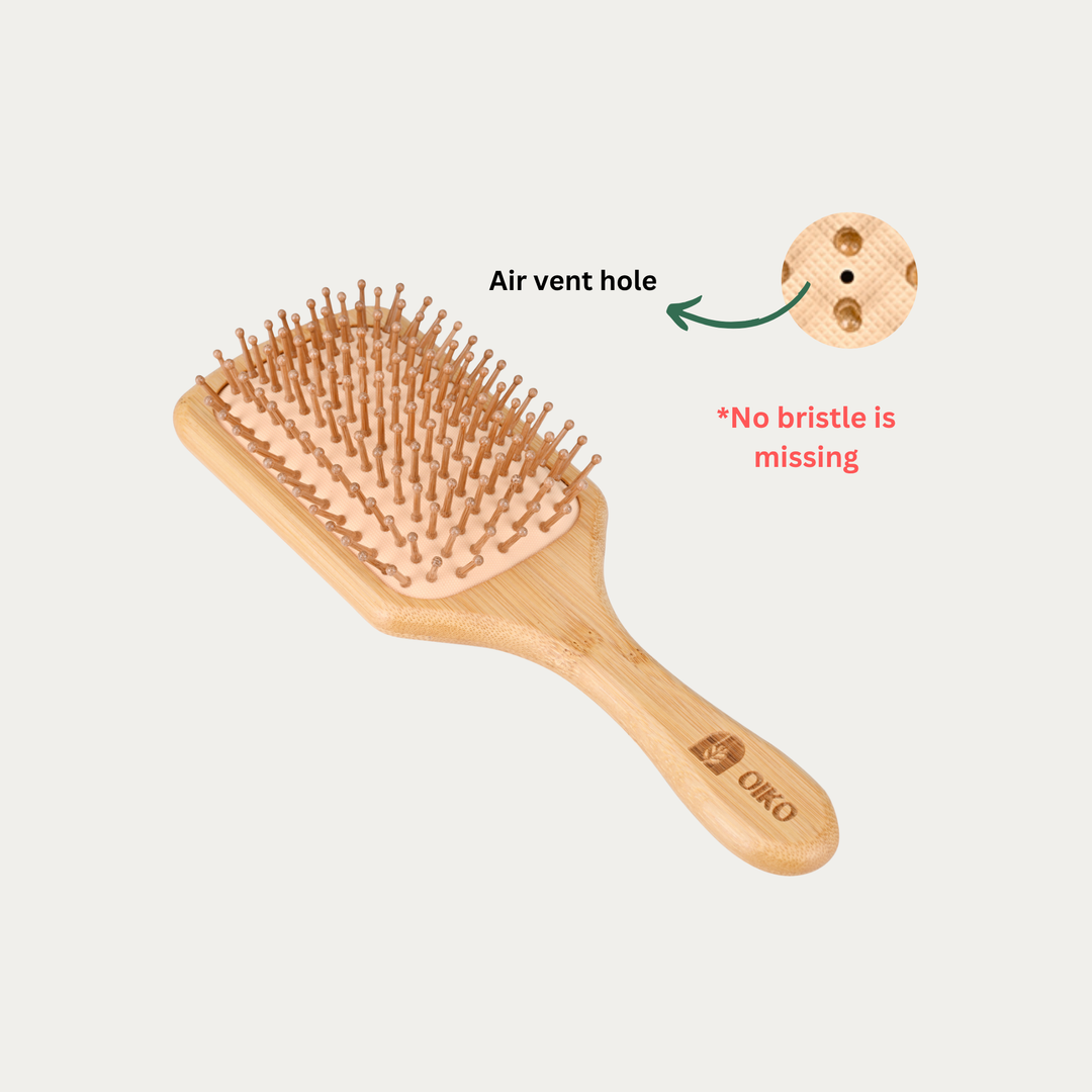 OIKO Bamboo Hair Brush with bamboo bristles