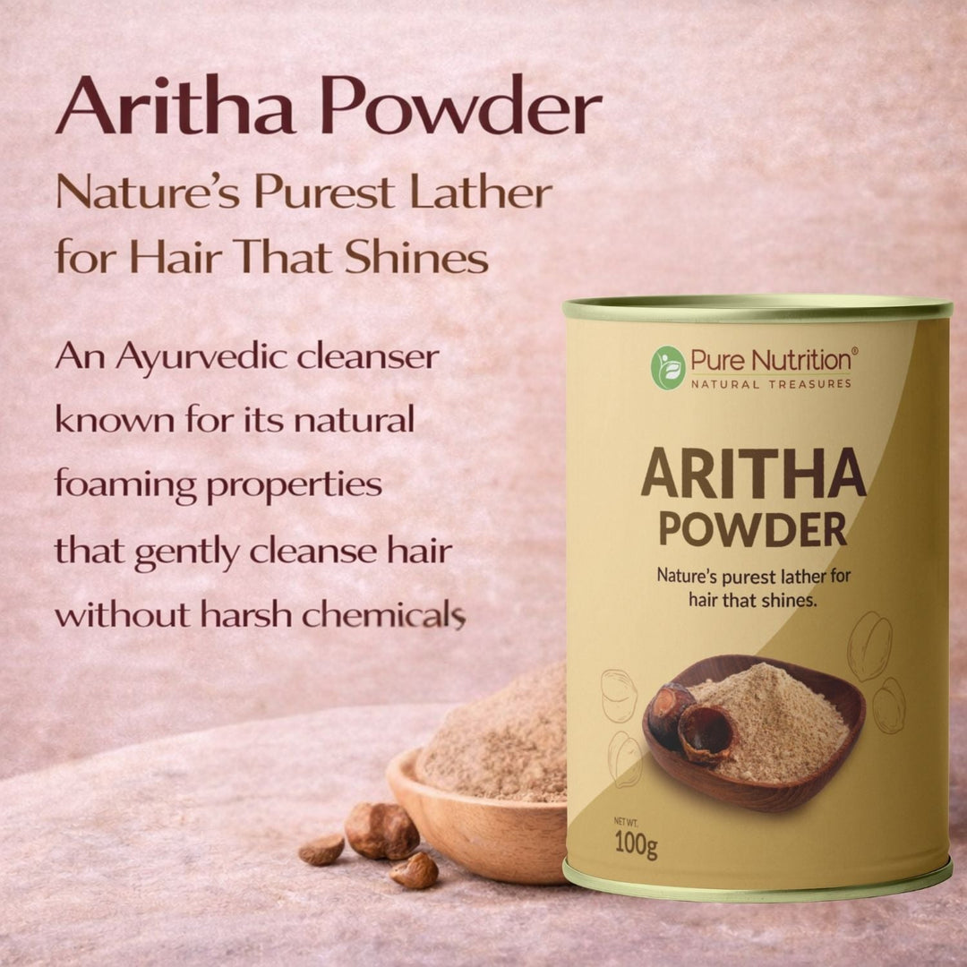 Pure Nutrition Aritha Powder (Sapindus Mukorossi) – Natural Herbal Hair Cleanser