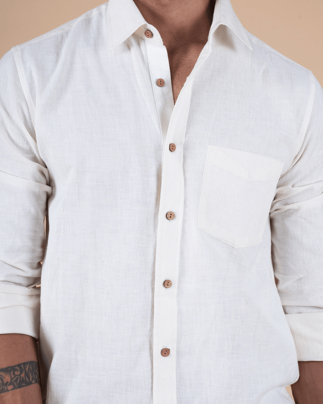 Natural Raw Full Sleeve Shirt image