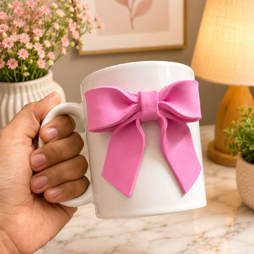 Ruban Rose – 3D Pink Bow Ceramic Mug