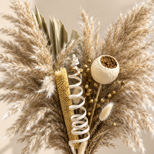 Sable Cotele – Pampas Arrangement in Ribbed Ceramic Vase