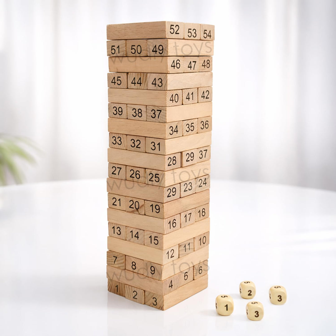 Wudly Wooden Number Stacking Tower