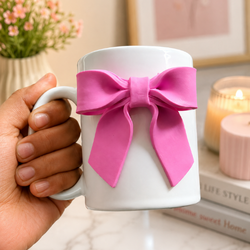 Ruban Rose – 3D Pink Bow Ceramic Mug