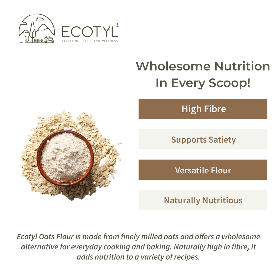 Ecotyl Oats Flour | Wholesome Flour | High Fibre | 500g