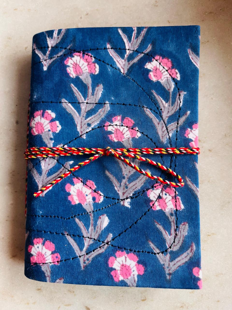 Set of 2 Handcrafted Fabric Diary | 15 × 10 cm | Peekaboo | Softbound with Strings